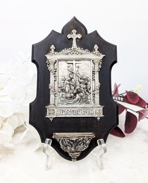 Antiek Wijwatervat - Magnifique bénitier orne dune scene, Antiek en Kunst, Kunst | Niet-Westerse kunst