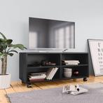 vidaXL Tv-meubel met wieltjes 90x35x35 cm bewerkt hout zwart, Huis en Inrichting, Kasten |Televisiemeubels, Verzenden, Nieuw
