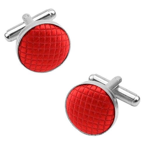 Fako Bijoux® - Manchetknopen - Staal & Ruit - Ø 16mm - Rood, Handtassen en Accessoires, Manchetknopen, Verzenden