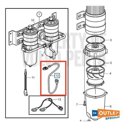 Bieden: Volvo Penta Fuel Sensor extension cable 5 meter - 2, Watersport en Boten, Bootonderdelen, Ophalen of Verzenden