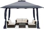 Partytent - Opvouwbaar -4x4m - Paviljoen - Easy up - Grijs -, Tuin en Terras, Verzenden, Nieuw