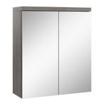 Badkamerkast Toledo 60 x 20 x 60 cm Grijs Eiken Spiegelkast, Verzenden, Nieuw