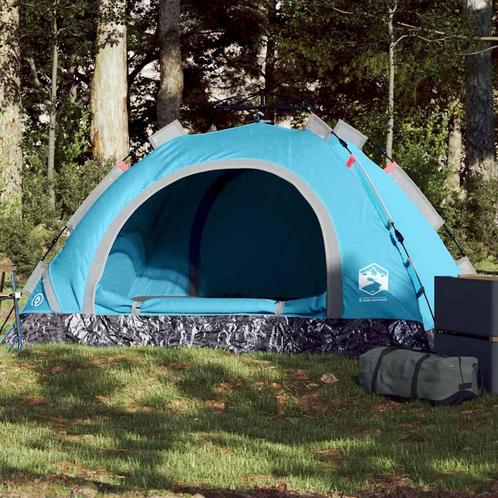 vidaXL Tent 2-persoons snelontgrendeling blauw, Caravans en Kamperen, Tenten, Nieuw, Verzenden