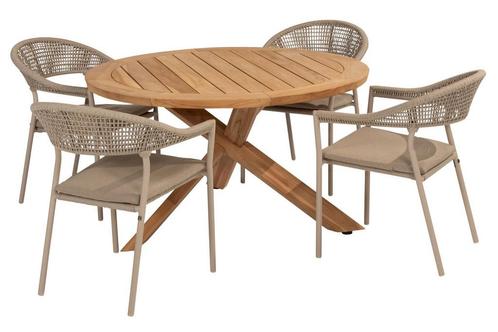 Taste by 4 Seasons Sienna tuinset latte met teakhouten Prado, Tuin en Terras, Tuinsets en Loungesets
