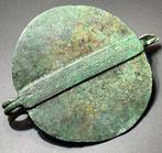 Âge du fer Bronze Broche en disque exclusive, décorée dune, Antiek en Kunst