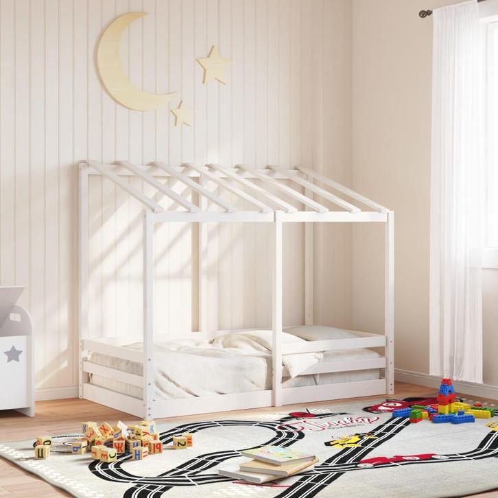 vidaXL Kinderbed met bedhuis 70x140 cm massief grenenhout, Huis en Inrichting, Slaapkamer | Bedden, Nieuw, Verzenden