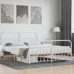 vidaXL Bedframe met hoofd- en voeteneinde metaal wit 160x200, Huis en Inrichting, Slaapkamer | Bedden, Verzenden, Nieuw