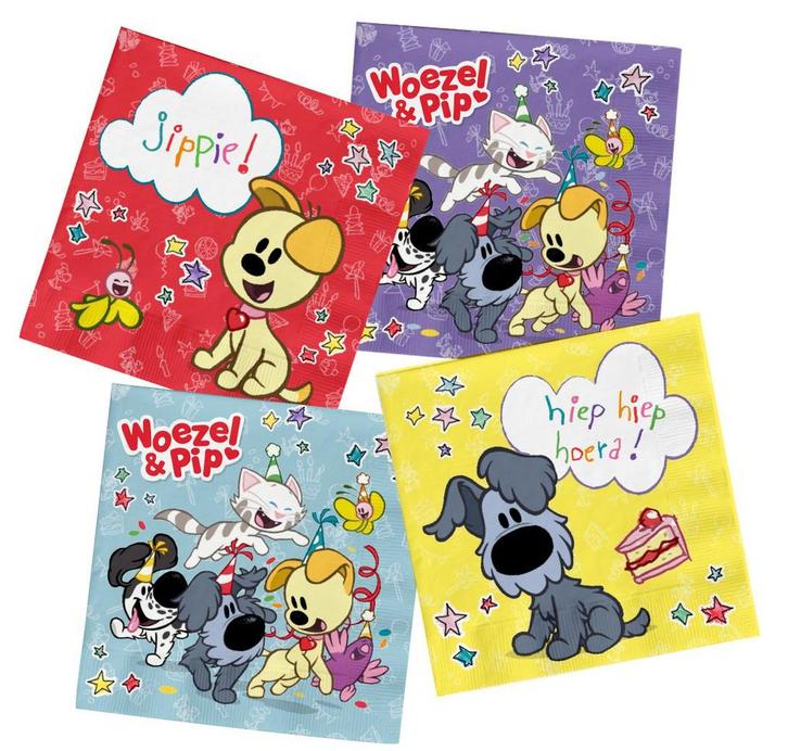 Woezel En Pip Servetten 33cm 20st, Hobby & Loisirs créatifs, Articles de fête, Envoi