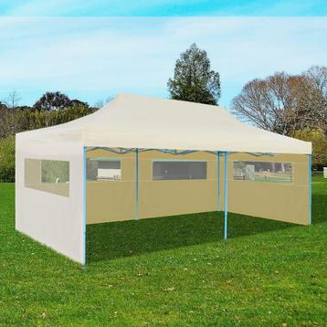 vidaXL Partytent pop-up inklapbaar 3x6 m crème beschikbaar voor biedingen