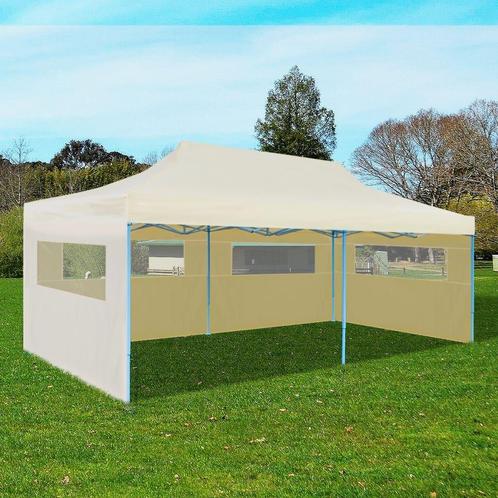 vidaXL Partytent pop-up inklapbaar 3x6 m crème, Tuin en Terras, Partytenten, Nieuw, Verzenden