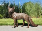 Beeldje, Bronzen Vos - 38 cm - Brons, Antiek en Kunst