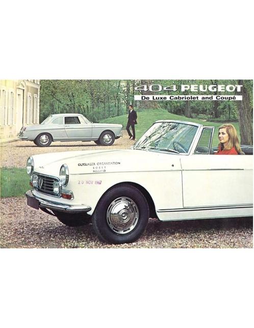 1968 PEUGEOT 404 CABRIOLET / COUPE BROCHURE ENGELS, Boeken, Auto's | Folders en Tijdschriften
