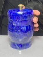 Lapis lazuli mozaïek op marmer Snoeptpot met deksel -