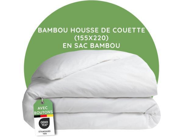 Veiling - Dekbedovertrek van bamboe, 155 x 220 cm, wit effen, Huis en Inrichting, Slaapkamer | Beddengoed, Nieuw