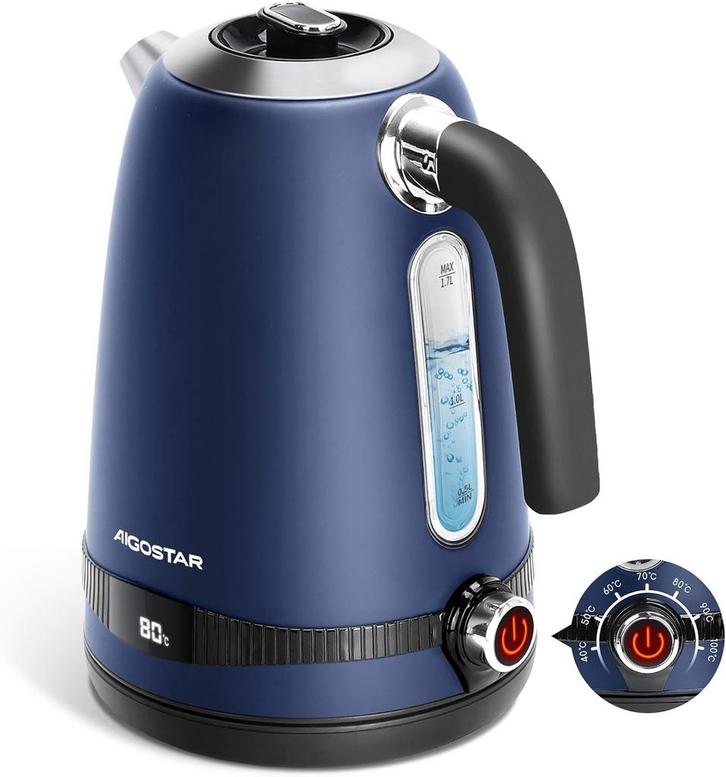 Aigostar Roestvrijstalen waterkoker met temperatuurinstellin, Huis en Inrichting, Woonaccessoires | Overige, Verzenden