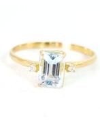 Zonder Minimumprijs - Ring - 18 karaat Geel goud Aquamarijn, Handtassen en Accessoires, Ringen, Nieuw