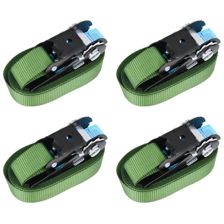 vidaXL Spanbanden 4 st 800 daN 6 m groen, Doe-het-zelf en Bouw, IJzerwaren en Bevestigingsmiddelen, Nieuw, Verzenden