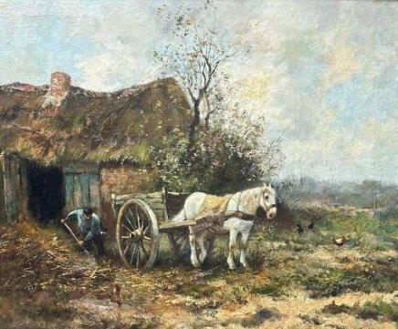 C. Verschuur (pseudoniem van Cor Bouter 1888-1966) - Boer is, Antiquités & Art, Art | Peinture | Classique
