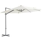 vidaXL Zweefparasol met stalen paal 300 cm zandkleurig, Tuin en Terras, Verzenden, Nieuw