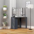 vidaXL Hoekkaptafel met LED 111x54x141,5 cm grijs, Verzenden, Nieuw