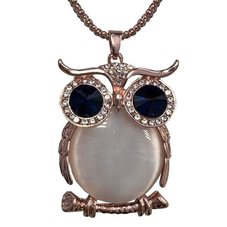 Fako Bijoux - Ketting - Uil - XL - Kattenoog - 39x58mm -, Handtassen en Accessoires, Kettingen, Verzenden