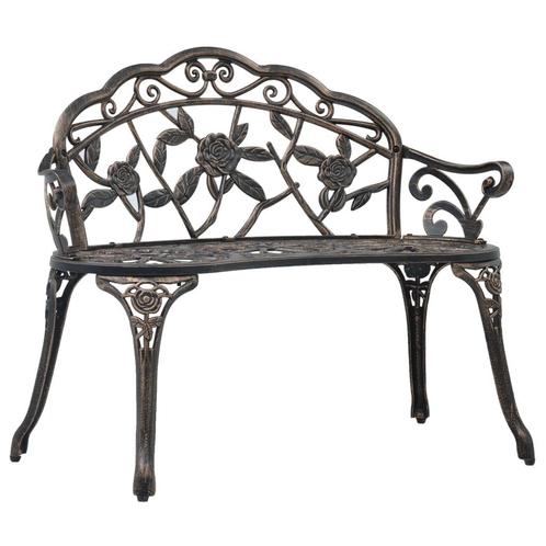 vidaXL Bistrobank 100 cm gietaluminium bronskleurig, Tuin en Terras, Tuinsets en Loungesets, Nieuw, Verzenden