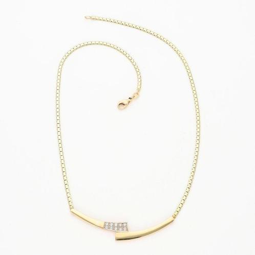 Collier - 14 carats Or jaune Diamant (Naturelle), Handtassen en Accessoires, Kettingen
