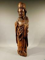 Sculpture, Bisschop 15e eeuw Gotisch - 82 cm - Bois