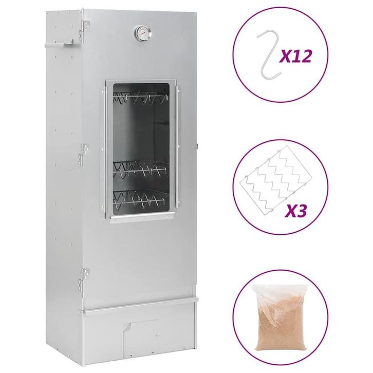 vidaXL BBQ-rookoven met houtsnippers 44,5x29x110 cm staal, Elektronische apparatuur, Overige elektronische apparatuur, Nieuw, Verzenden