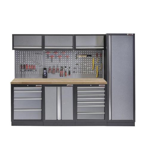 Werkbank set met hoge kast, gereedschapswand, 3 x hangkast, Doe-het-zelf en Bouw, Werkbanken, Ophalen of Verzenden