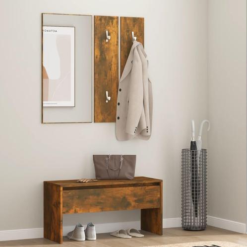 vidaXL Garderobe set bewerkt hout gerookt eikenkleurig, Huis en Inrichting, Overige Huis en Inrichting, Nieuw, Verzenden