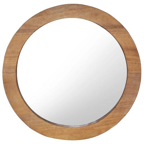 vidaXL Wandspiegel rond 60 cm teakhout, Huis en Inrichting, Woonaccessoires | Spiegels, Nieuw, Verzenden