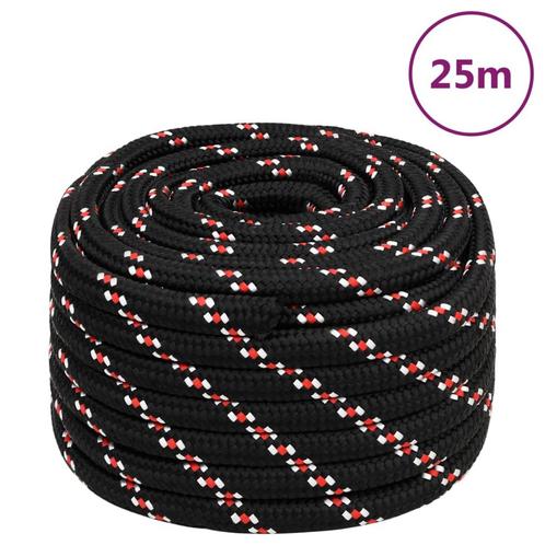 vidaXL Boot touw 20 mm 25 m polypropyleen zwart, Doe-het-zelf en Bouw, IJzerwaren en Bevestigingsmiddelen, Nieuw, Verzenden