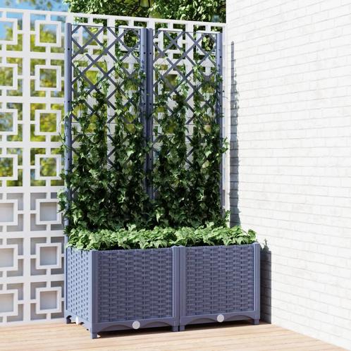vidaXL Plantenbak met latwerk 80x40x136 cm polypropeen, Tuin en Terras, Bloempotten, Nieuw, Verzenden