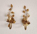 Kaars wandlamp (2) - Verguld, IJzer - Blattgoud shabby