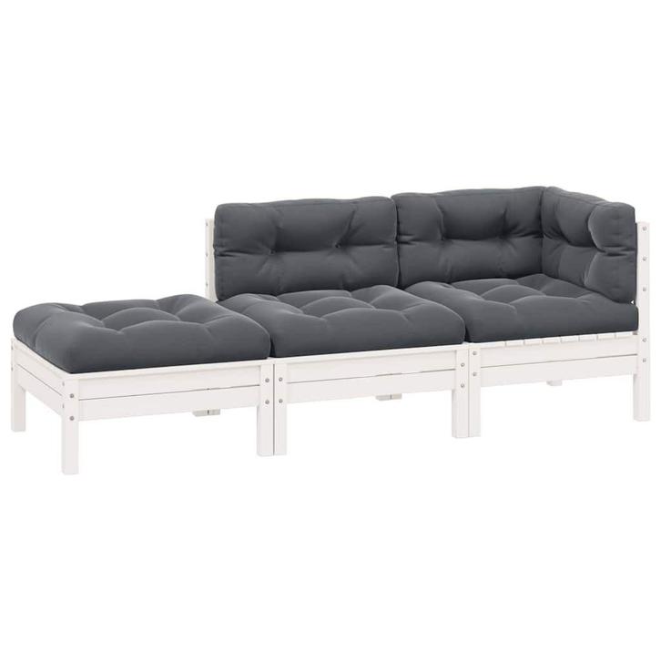 Tuin Lounge Hoekbank Wit | Tweede Kansje | -51%, Tuin en Terras, Tuinsets en Loungesets, Nieuw, Hout, Loungeset, Verzenden
