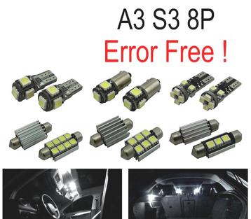 KIT 12 AMPOULES LED INTÉRIEUR POUR AUDI A3 S3 8P 06-13, Verzenden
