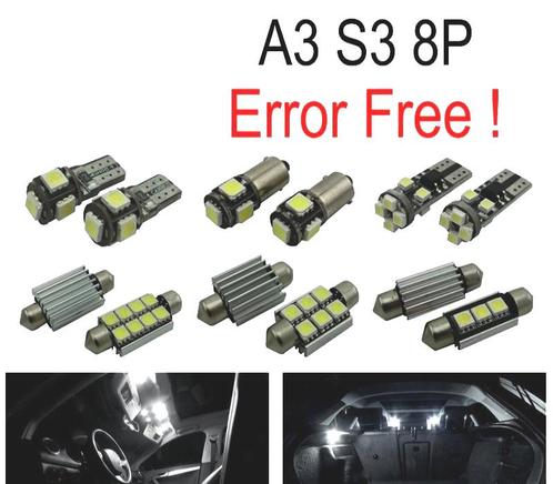 KIT 12 AMPOULES LED INTÉRIEUR POUR AUDI A3 S3 8P 06-13, Auto-onderdelen, Verlichting, Verzenden