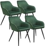 tectake Stoel Marilyn, fluweeloptiek, gestikt - donkergroen/, Huis en Inrichting, Stoelen, Verzenden, Nieuw
