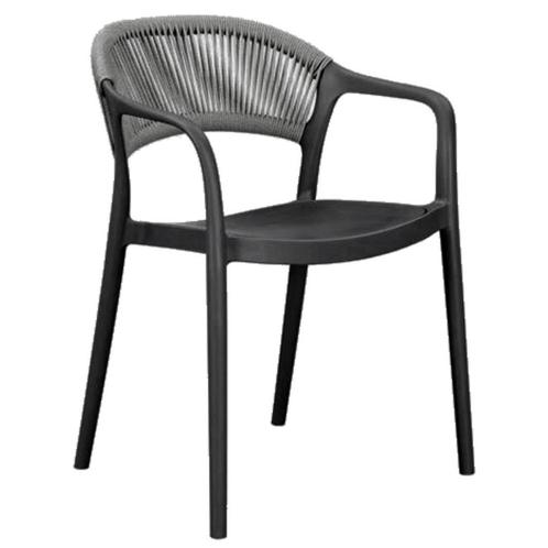 Stoel | PVC Rotan/Kunststof | Zwart/Grijs | In-/Outdoor |, Zakelijke goederen, Horeca | Keukenapparatuur, Nieuw in verpakking