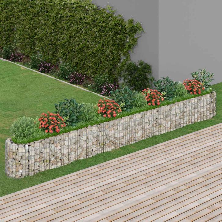 vidaXL Gabion plantenbak verhoogd 470x50x50 cm, Tuin en Terras, Bloempotten, Nieuw, Verzenden