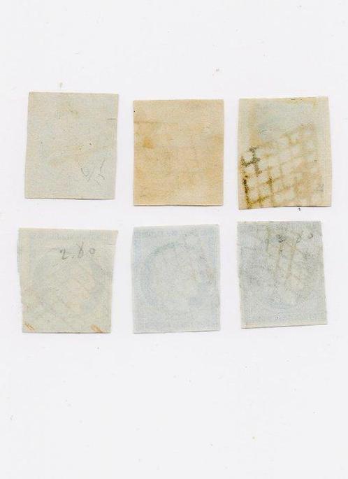 France 1850/1853 - 6 timbres Ceres 25c bleu & 2 timbres, Postzegels en Munten, Postzegels | Europa | Frankrijk
