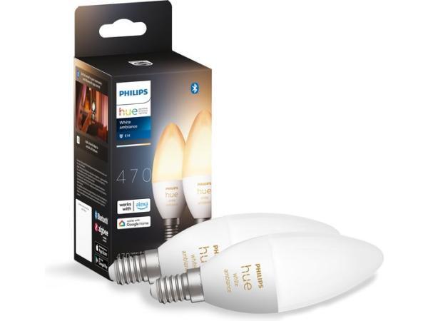 Veiling - Philips Hue kaarslamp warm tot koelwit licht 2-pac, Huis en Inrichting, Lampen | Spots