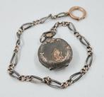 C.L. zakhorloge - Zilver met Niello ketting - 1850-1900, Nieuw