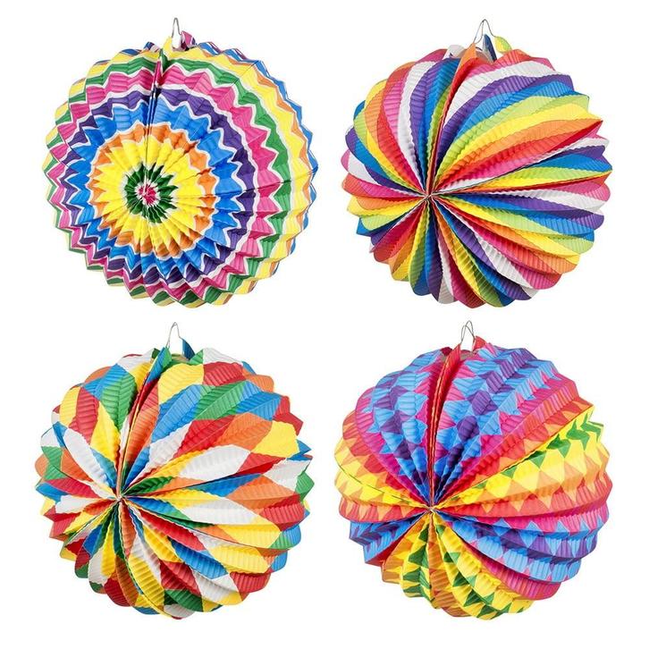 Regenboog Lampionnen Ballon 22cm 12st, Hobby en Vrije tijd, Feestartikelen, Nieuw, Verzenden