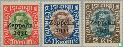 IJsland - Opdruk Zeppelin 1931 - 1931, Postzegels en Munten, Postzegels | Europa | Overig, Postfris, Verzenden