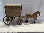 Figuur - Paard en wagen - 52 cm - Messing