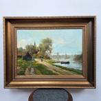 H. Muller (XX) - Klassiek Hollands Rivierlandschap met Molen