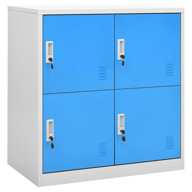 vidaXL Lockerkast 90x45x92,5 cm staal lichtgrijs en blauw, Huis en Inrichting, Kasten | Overige, Nieuw, Verzenden