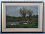 Constant Artz (1870-1951) - Eenden en een woerd met kuikens